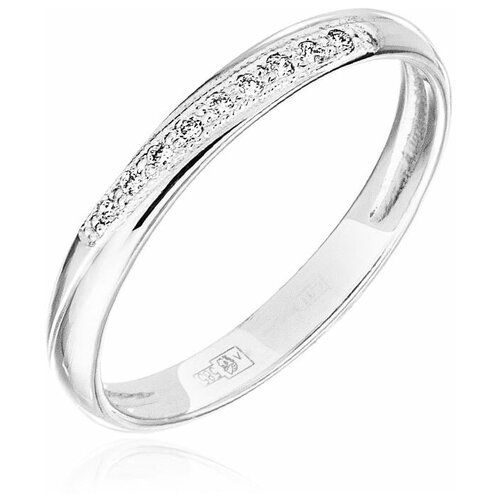 Кольцо обручальное Ювелир Карат, серебро, 925 проба, бриллиант, размер 19, серебряный mates обручальное кольцо с пятью бриллиантами