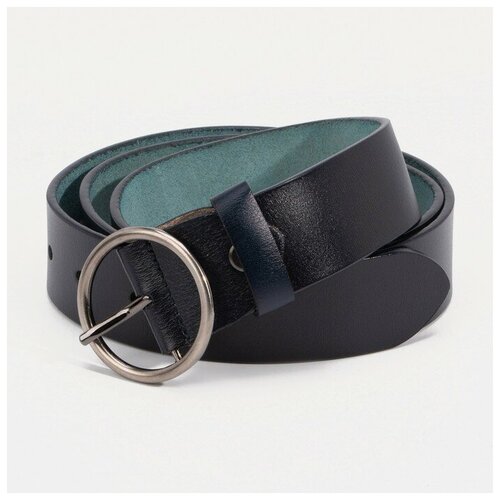 фото Ремень, ширина 3,5 см, винт, пряжка тёмный металл, цвет тёмно синий store-m