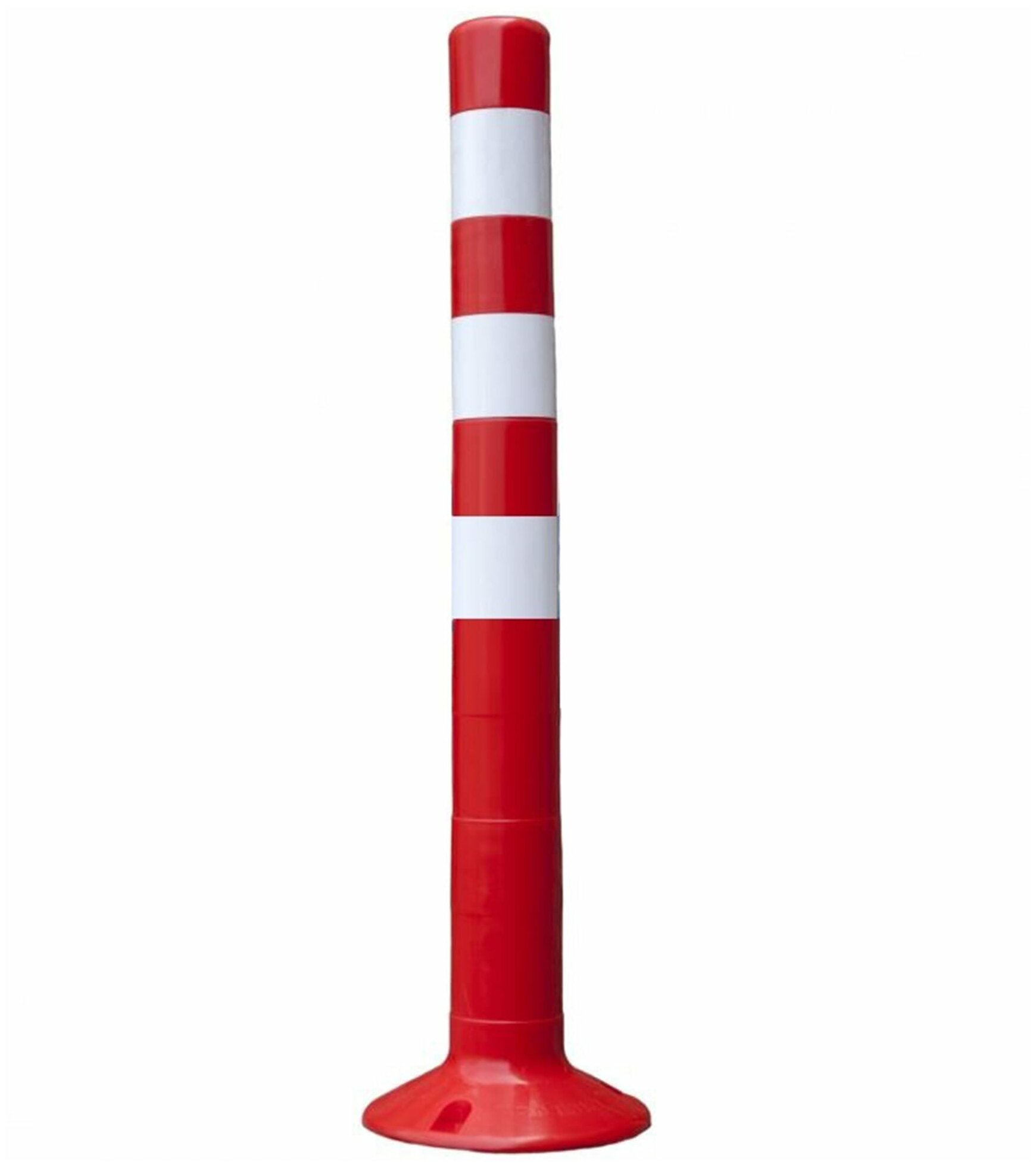 Парковочный столбик гибкий 75 см цвет красный/белый