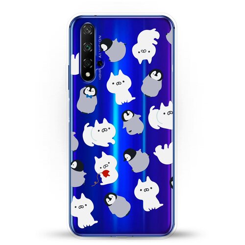 фото Силиконовый чехол котики и пингвины на huawei nova 5t andy & paul