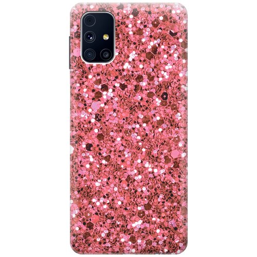 фото Силиконовый чехол на samsung galaxy m31s / самсунг м31 эс с эффектом блеска "розовые пайетки gosso