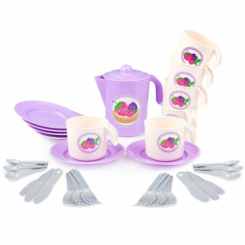 Набор детской посуды Анюта на 6 персон набор посуды полесье анюта на 6 персон фиолетовый серый бежевый