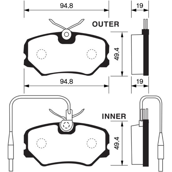 Колодки тормозные передние Sangsin Brake для PEUGEOT 306 7A, 7C, N3, N5 -01, 4 шт