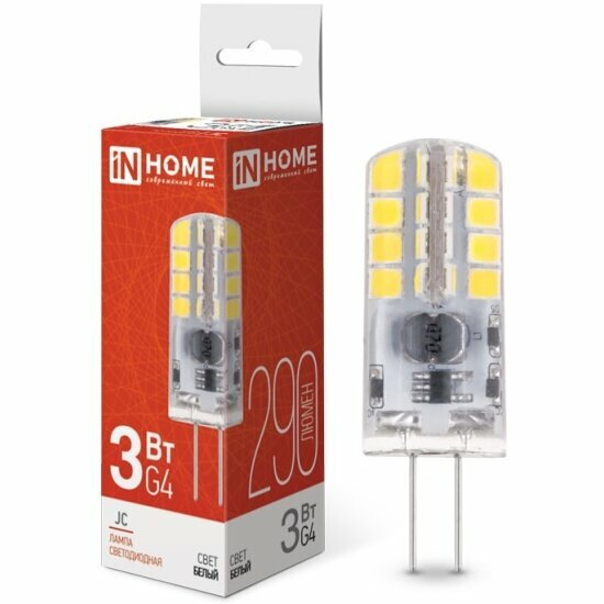 Светодиодная лампа IN HOME LED-JC 3Вт 12В 4000К нейтр. бел. G4 290лм 4690612036021