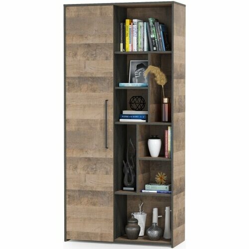 Шкаф-стеллаж Mobi Трувор 13206 цвет дуб гранж песочныйинтра ШхГхВ 93х37х1942 см универсальная сборка 18020₽