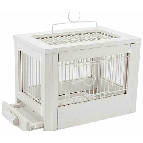 Клетка для птиц дарелэнд Zoom ретро-кантри 563035см дерево белая 4992₽