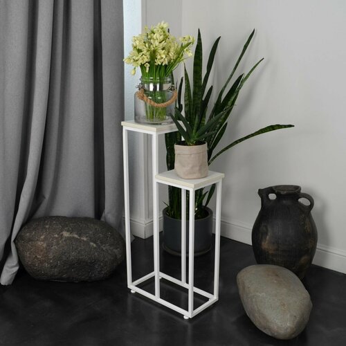 Подставка для цветов напольная металлическая лофт 2-полочная 6400₽