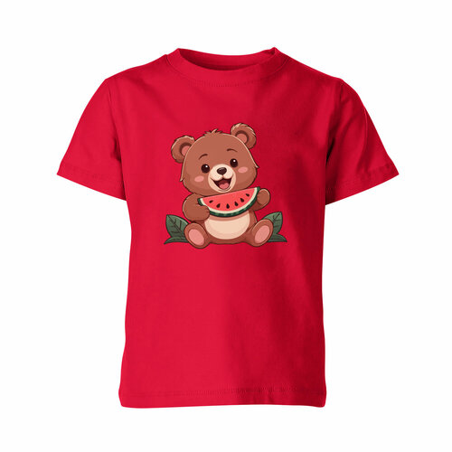 Футболка Us Basic, размер 4, красный детская футболка кошка и мышка с арбузом 104 красный