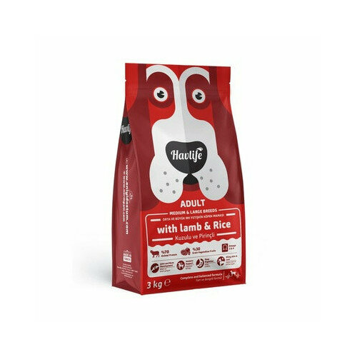 Havlife сухой корм для взрослых собак средних и крупных пород с ягненком и рисом