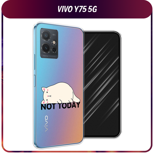 Силиконовый чехол на Vivo Y75 5G / Виво Y75 5G Cat not today, прозрачный силиконовый чехол на vivo y75 5g виво y75 5g мандала взрыв цвета