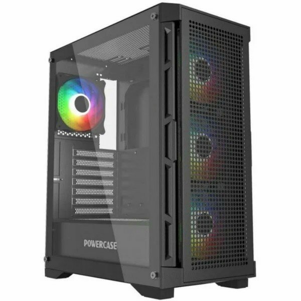 Компьютерный корпус Powercase Ultimate Black, Tempered Glass, 4x 120мм ARGB fans, ARGB HUB, черный, ATX (CUB-A4)