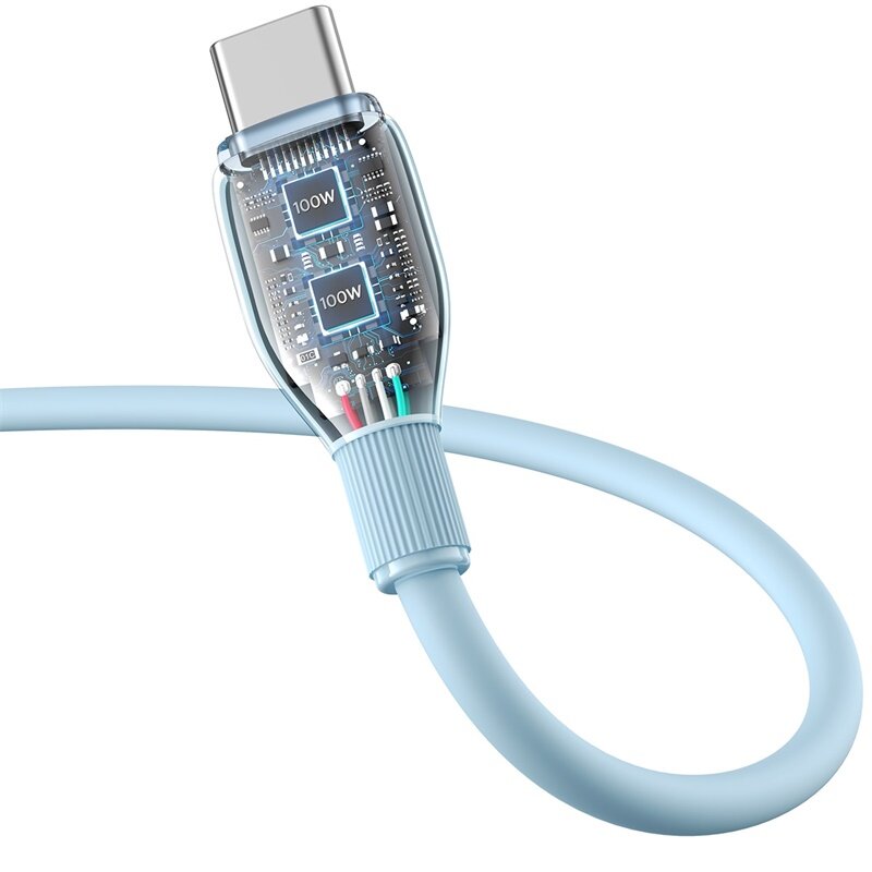 Кабель Baseus Pudding Series Fast Charging Cable Type-C to Type-C 100W 1.2m Galaxy Blue (P10355702311-00) — фото 1
