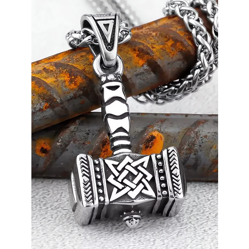 Славянский оберег, колье Interplay, длина 60 см, серебристый