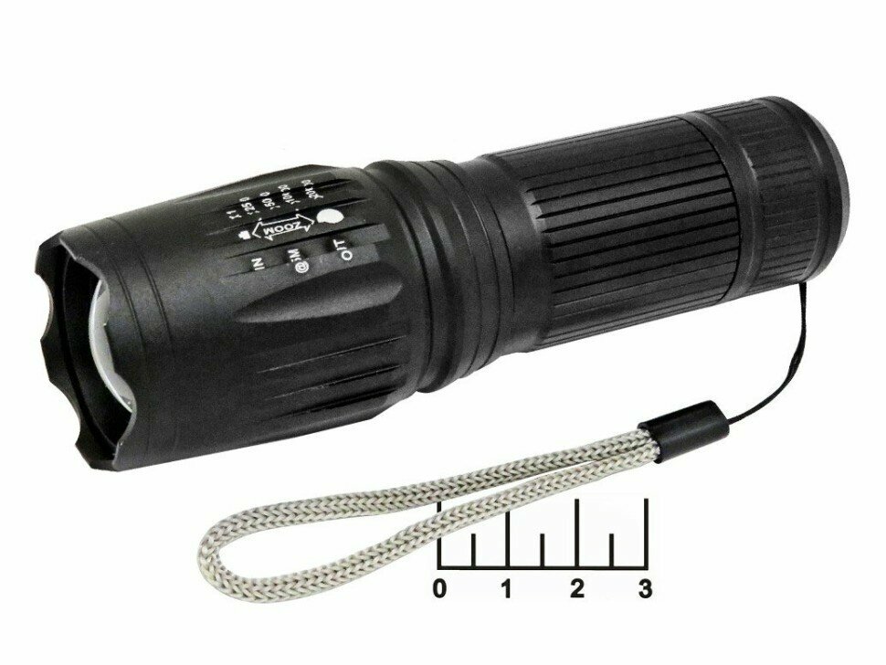 Фонарь 1*18650/3*AAA 1 светодиод аккумуляторный H-759-P50 5 режимов zoom