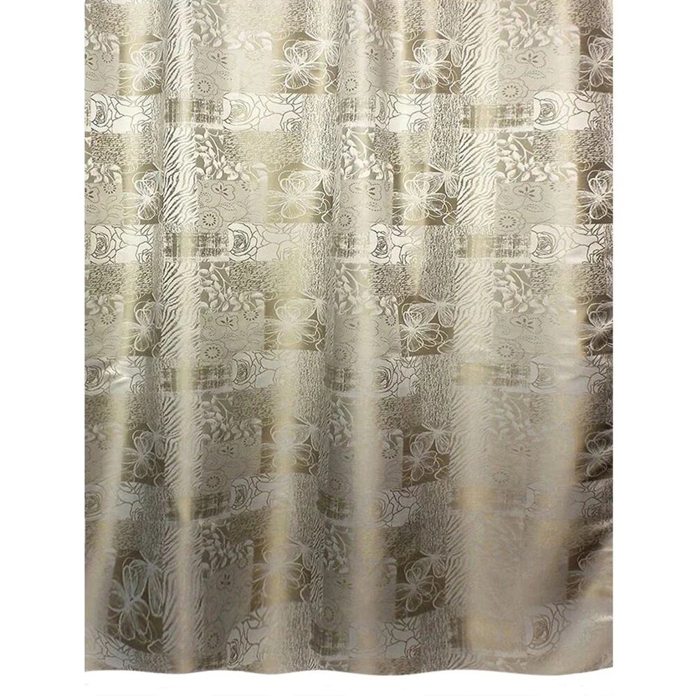 Текстильная штора для ванной BATH PLUS Blossom age 200х180 см жаккард золотая