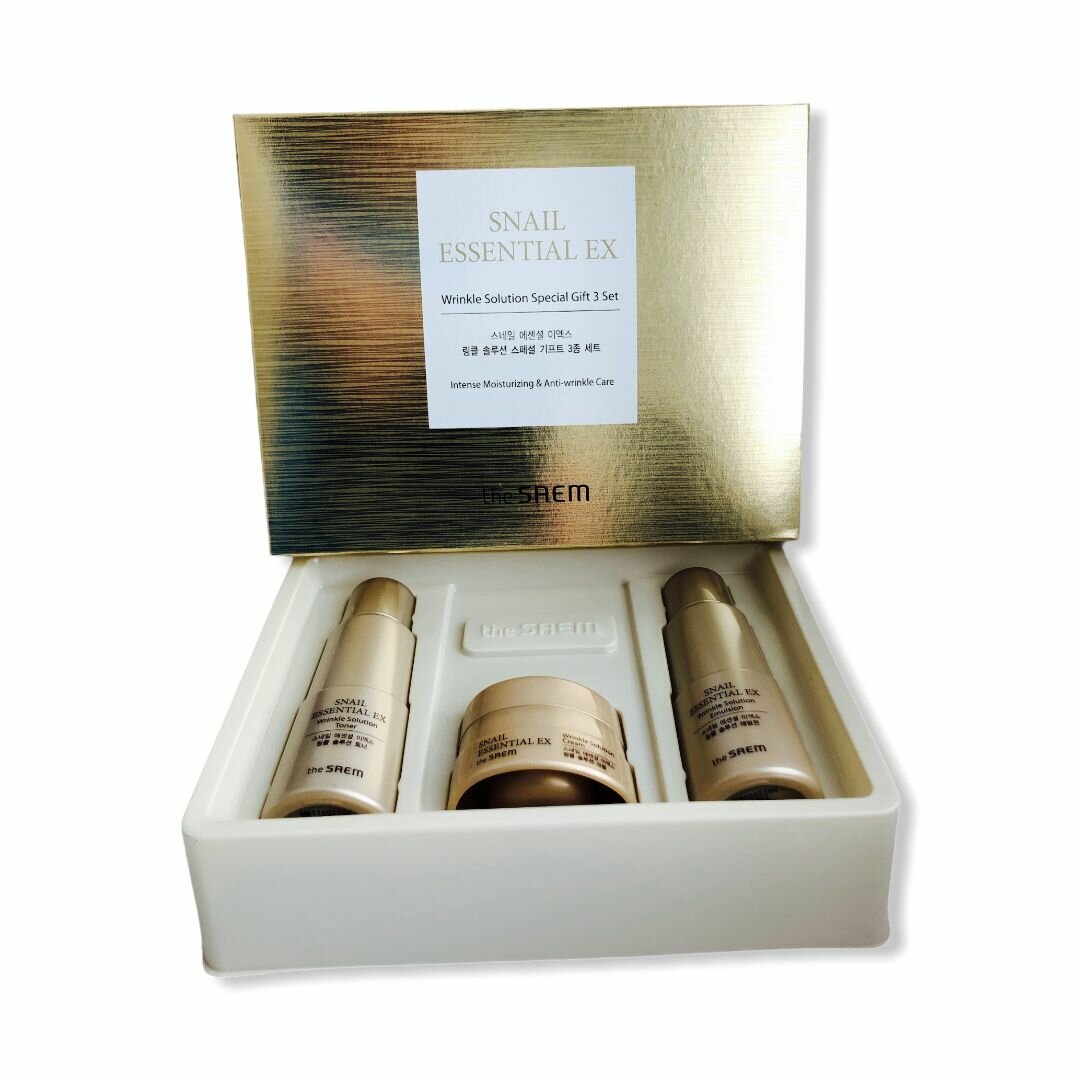 Набор для лица The Saem "Snail Essential", антивозрастной, 3 средства
