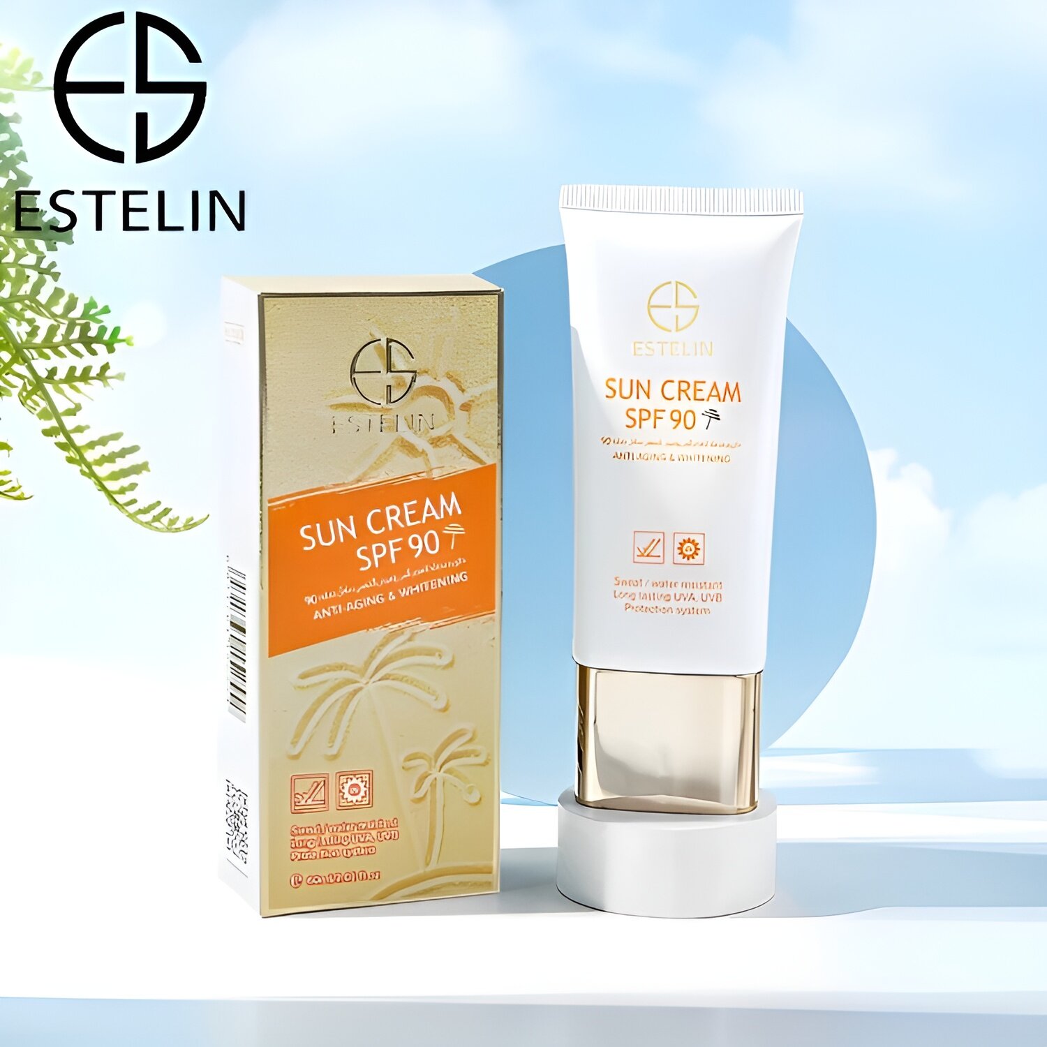 Солнцезащитный крем SPF 90 "ESTELIN" — надежная защита вашей кожи от вредного воздействия UVA и UVB лучей.