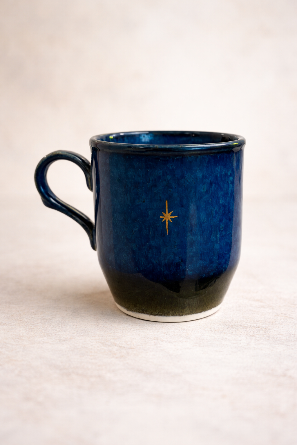 Кружка ручной работы Мастерская Виктории Нор «Звёздочка», синяя, керамика, 200 мл