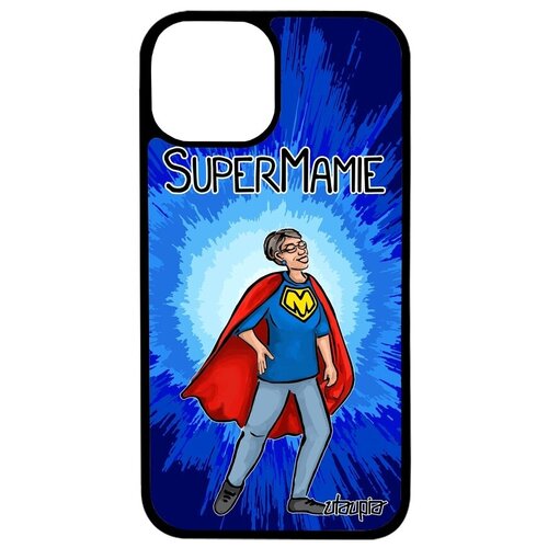 фото Красивый чехол для // apple iphone 13 // "супербабуля" бабуля бабушка, utaupia, серый