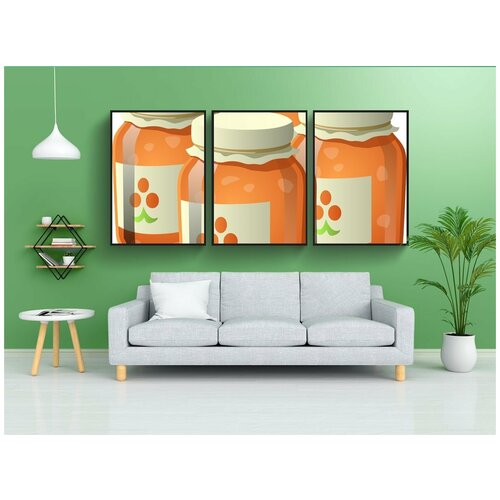 фото Набор модулных постеров для интерьера "варенье, десерты, милая" 60x90 см. в тубусе, без рамки lotsprints