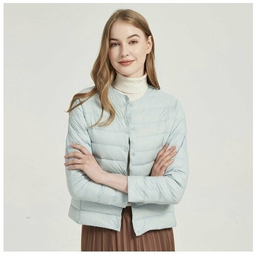 Пуховик Kaximei, размер 46/48, бирюзовый, голубой