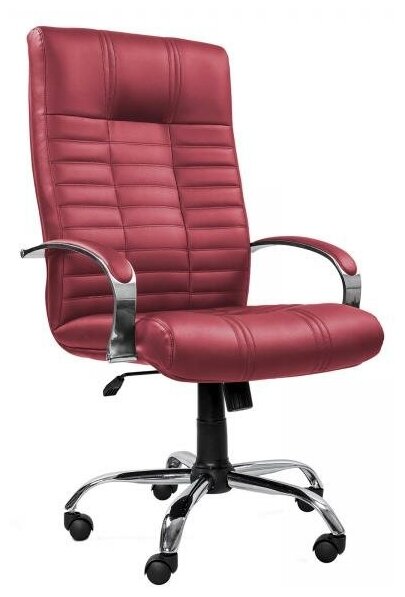 Компьютерное офисное кресло руководителя Атлант-2 бордовый/экокожа