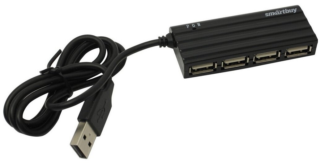 USB 2.0 Хаб Smartbuy 6810, 4 порта, черный (SBHA-6810-K)