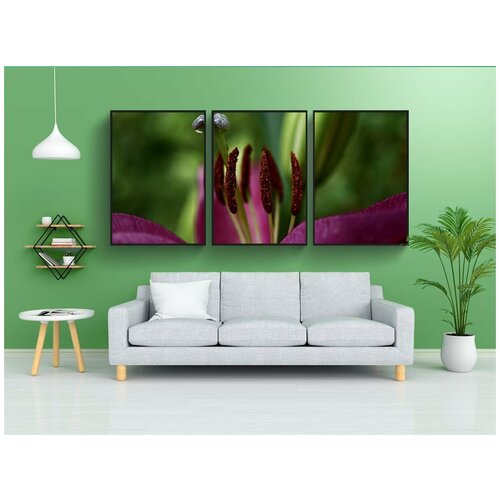 фото Набор модулных постеров для интерьера "лили, цветочная пыльца, тычинки" 60x90 см. в тубусе, без рамки lotsprints