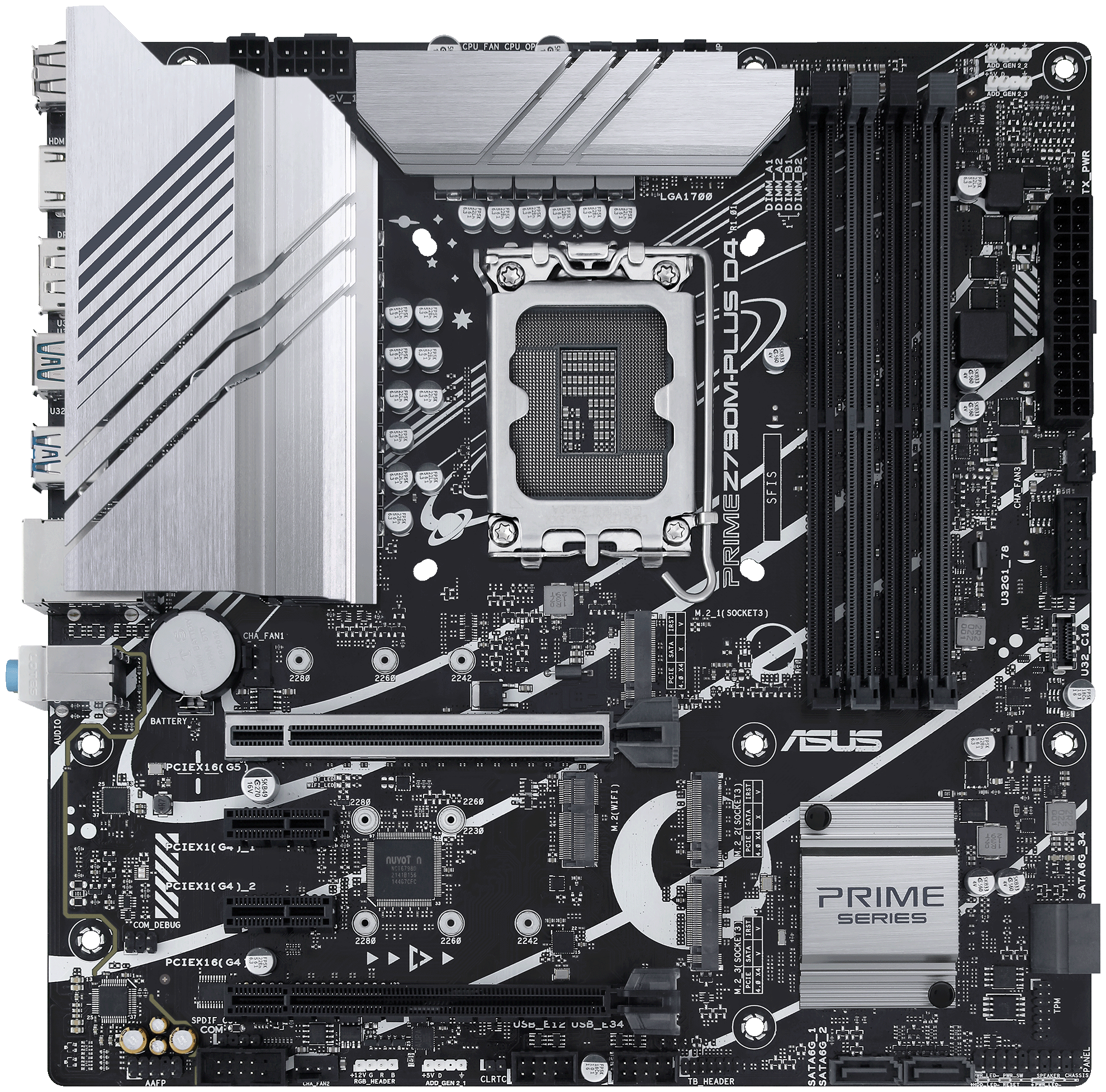 Материнская плата Asus PRIME Z790M-PLUS D4, Soc-1700, mATX - фото №1