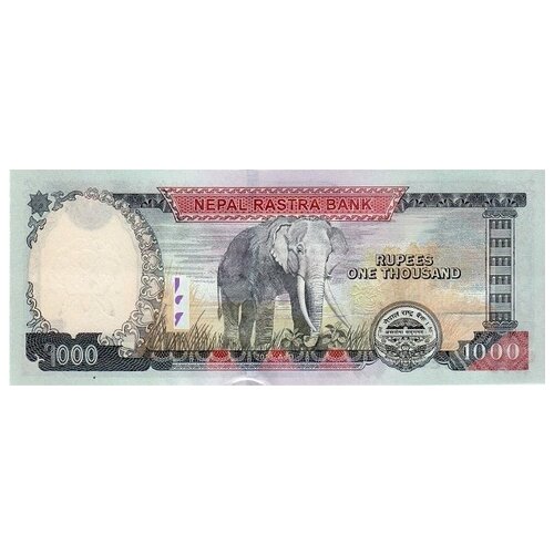 Непал 1000 рупий 2013 г. «Слон» UNC непал 100 рупий 1990 1995 г носорог unc