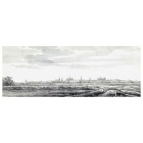 Репродукция на холсте Вид на Лейден Кейп Альберт 82см. x 30см.