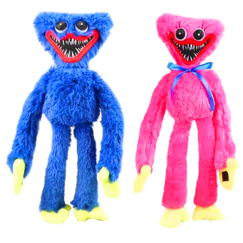Набор из 2 мягких игрушек Huggy Wuggy и Kissy Missy, 35 см, синий/розовый