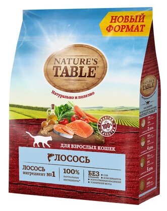 Natures Table Сухой корм для кошек с лососем 10179271 0,65 кг 25406 (2 шт)