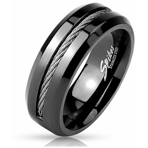 Кольцо обручальное Spikes, размер 21, черный кольцо мужское из нержавеющей стали трапециевидное матовое с именем на заказ