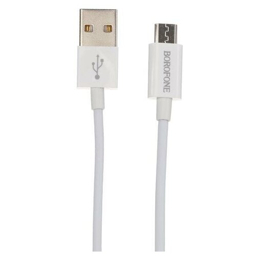 Кабель Borofone BX22, micro USB - USB, 2.4 А, 1 м, белый