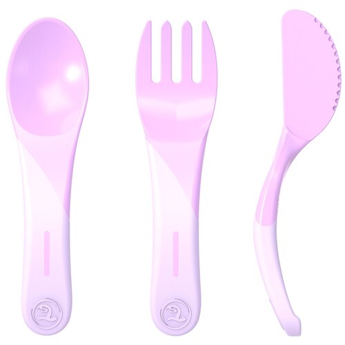 фото Набор приборов twistshake (learn cutlery). пастельный фиолетовый (pastel purple). возраст 6+m. арт. 78202