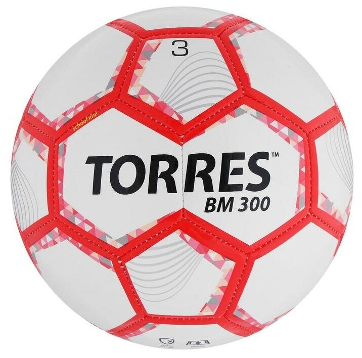 Мяч футбольный TORRES BM 300, TPU, машинная сшивка, 28 панелей, размер 3