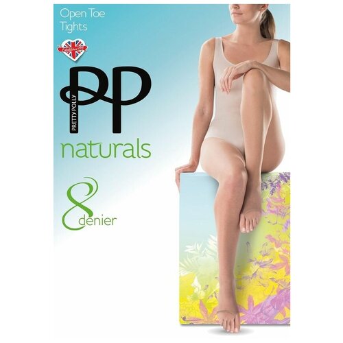 Колготки Pretty Polly, 8 den, размер M-L, черный, бежевый