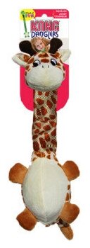 Игрушка для собак KONG Danglers Жираф с шуршащей шеей (RD12E), белый/бежевый - фотография № 14