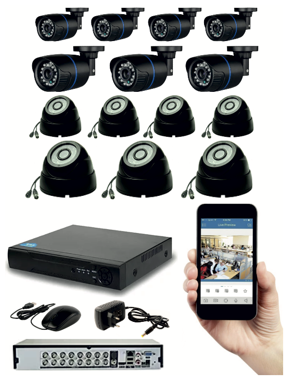 KIT14AHD100B300B5MP. Комплект видеонаблюдения на 14 AHD камер 5мП.