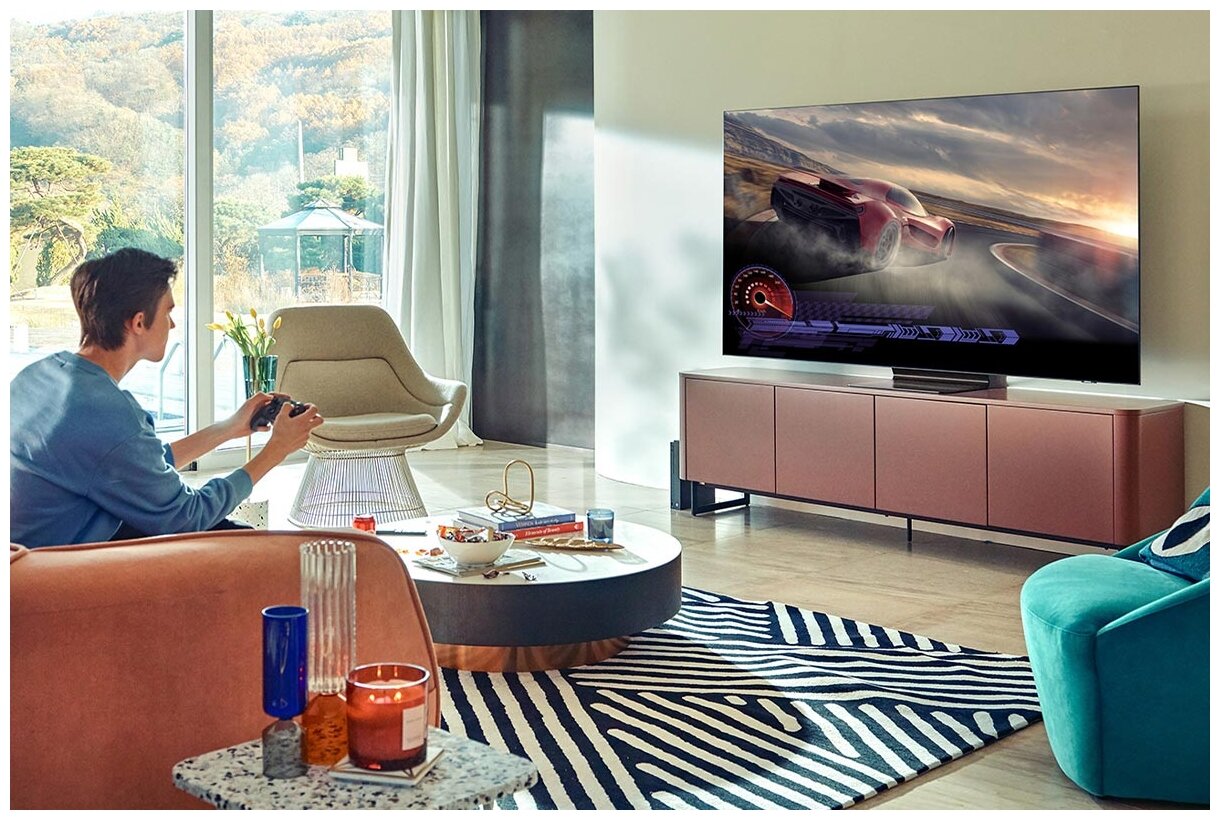 50" Телевизор Samsung QE50QN90AAU QLED, HDR (2021), черный титан