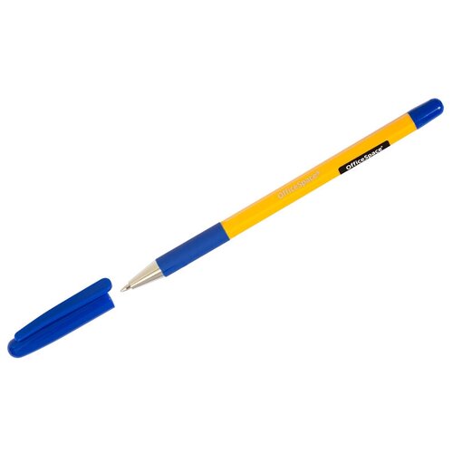 BPG_19591 Ручка шариковая OfficeSpace Yellow Stone, синяя, 0,7мм, грип, штрихкод