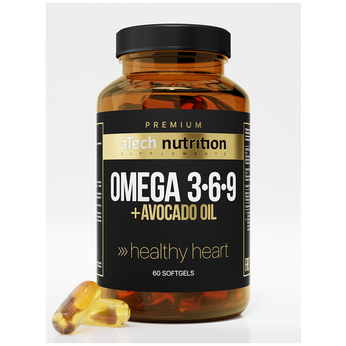 Капсулы aTech Nutrition Premium Omega 3-6-9 + Avocado Oil, 1.6 г, 60 шт.