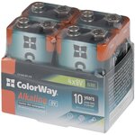 Алкалиновые (щелочные) батарейки Colorway, Крона, 6LR61, 4 штуки. - изображение