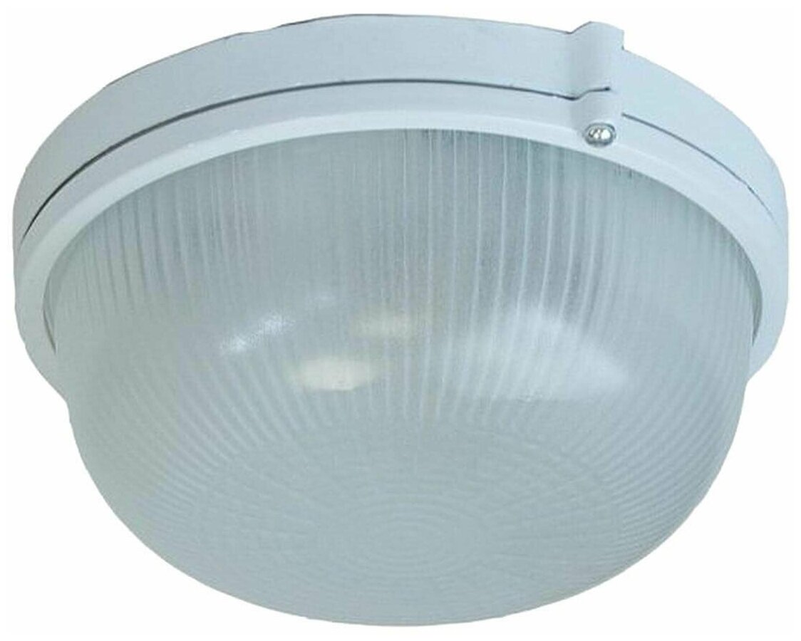 Накладной светильник в круглом корпусе с основанием из металла для освещения бытовых помещений, Е27, 60Вт, IP54, 220В, белый
