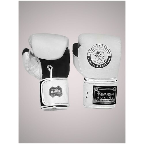Боксерские Перчатки из натуральной кожи REVANSH PRO WHITE BLACK 14 унций боксерские перчатки из натуральной кожи revansh pro white sparring 14 унций