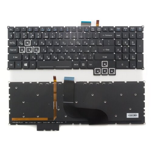 Клавиатура для ноутбука Asus Predator 17X GX-792 черная без рамки с подсветкой 484000₽