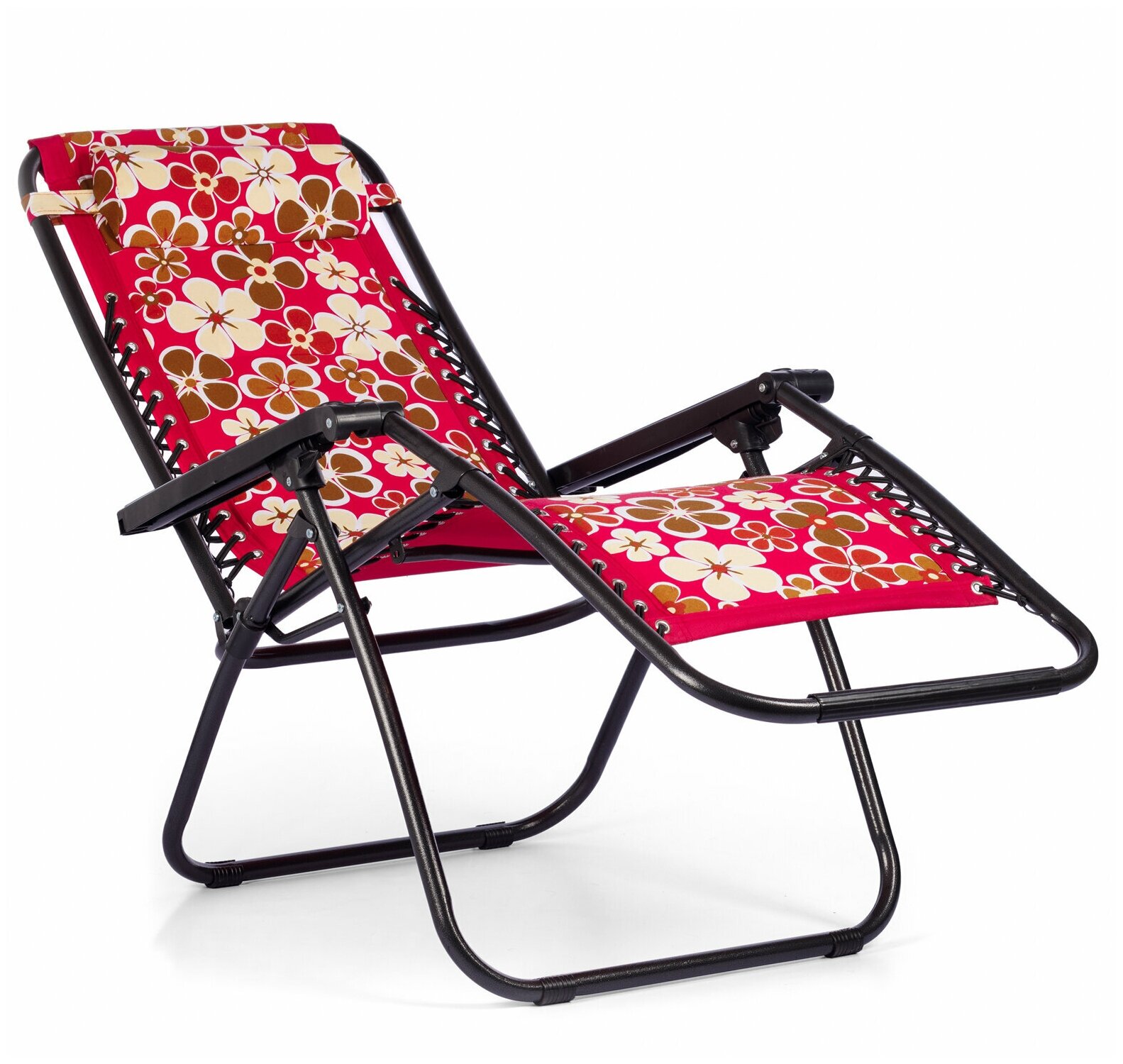 Кресло-шезлонг раскладное с подголовником, текстилен - фотография № 6