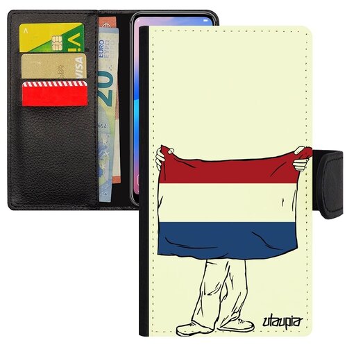 фото Чехол-книжка на смартфон // galaxy s7 // "флаг голландии с руками" патриот туризм, utaupia, белый