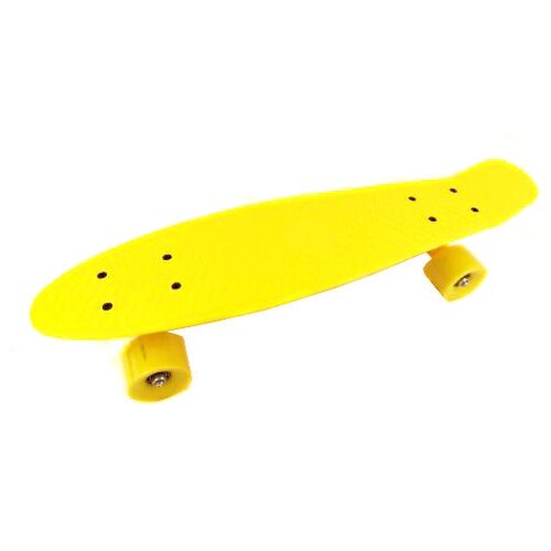 Скейтборд пластик 22*6, шасси пластик, колёса PVC 60мм, желтый скейтборд пластик 22 6 шасси al занижен колёса pvc 60мм черный скейтборд детский